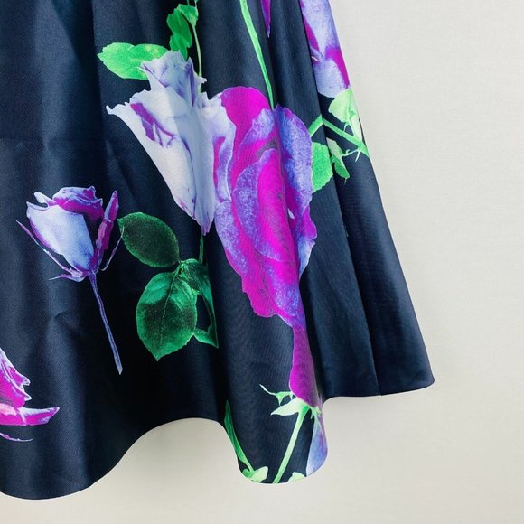 Rachel Allan Womens 4 A-Line Colorful Floral Lined Skirt - Picture 4 of 9